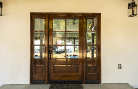 Front entry door, solid wood with window panels by Youngren Tradeworks