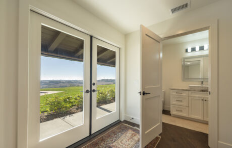 French doors opening onto a back patio in Murrietta, CA